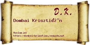Dombai Krisztián névjegykártya